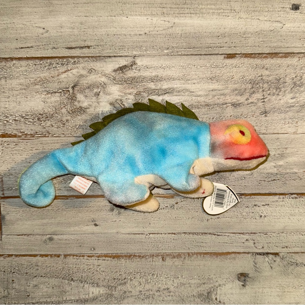 RARE Tag Errors TY Retired 1997 Beanie Babies Collection Iggy Rainbow Iguana